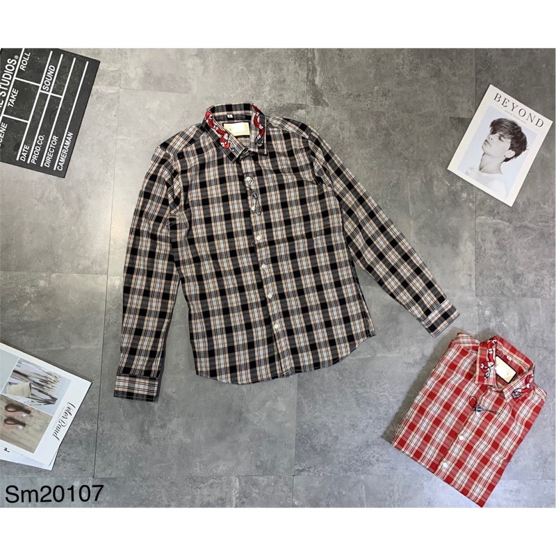 Sơ Mi Kẻ Thêu Rắn Hót Hít | BigBuy360 - bigbuy360.vn