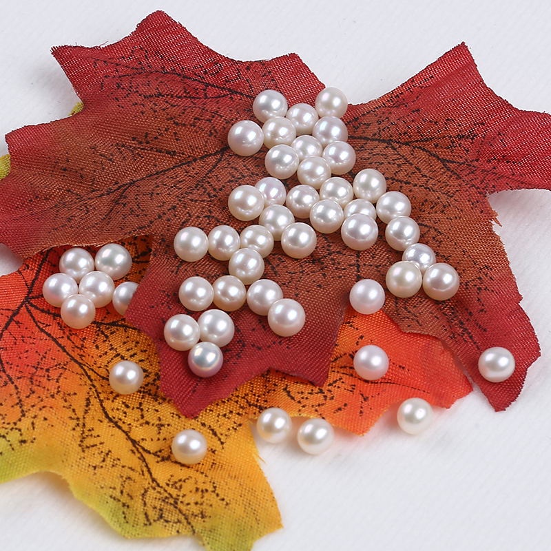 5 chiếc 4,5-5mm Nước ngọt tự nhiên Ngọc trai trắng Hình tròn Ngọc trai Tự làm vòng đeo tay Phụ kiện