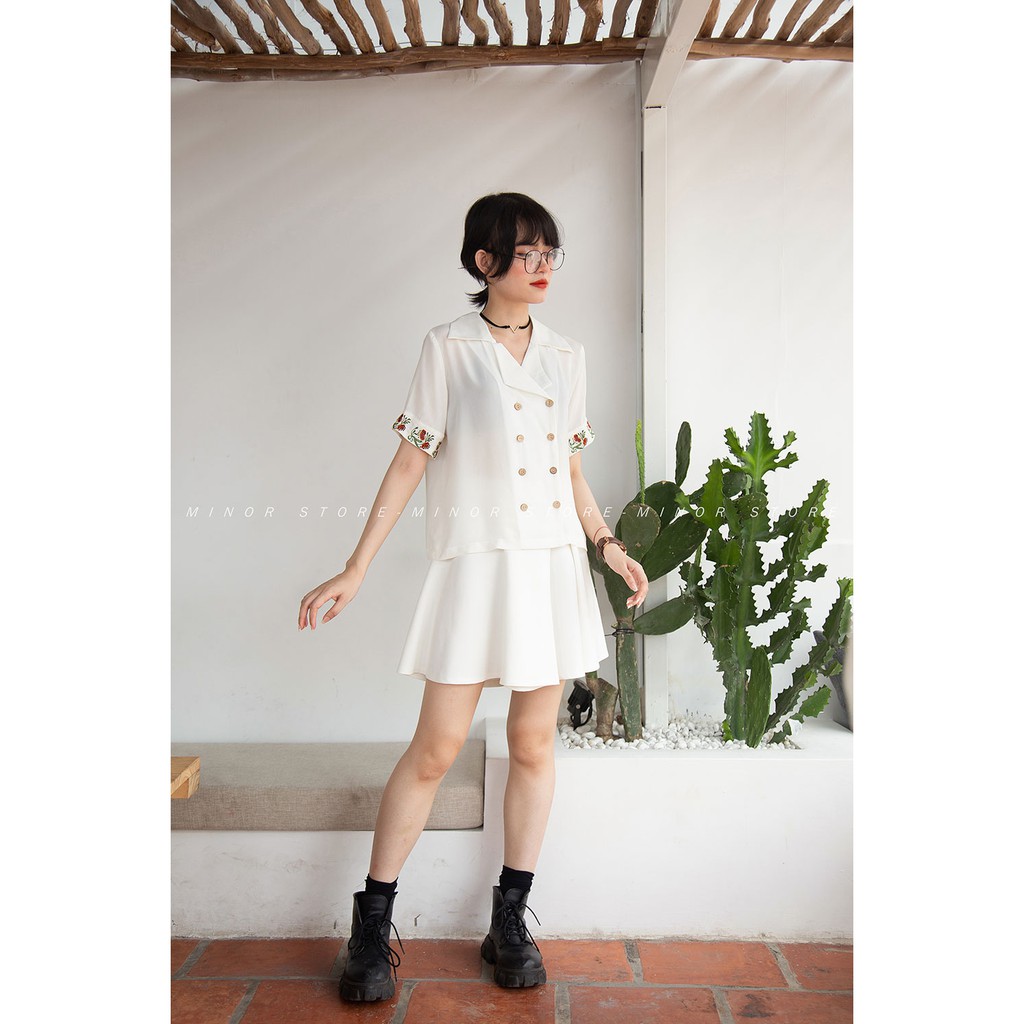 QUẦN VÁY TRẮNG 2 LỚP XẾP LY [MINOR ESTER] | BigBuy360 - bigbuy360.vn