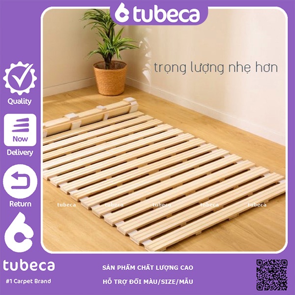 Giường Pallet giá rẻ 1m 1m4 1m6 1m8 2m | Giường Pallet cuộn thông minh bằng gỗ thông Nhập Khẩu | TUBECA