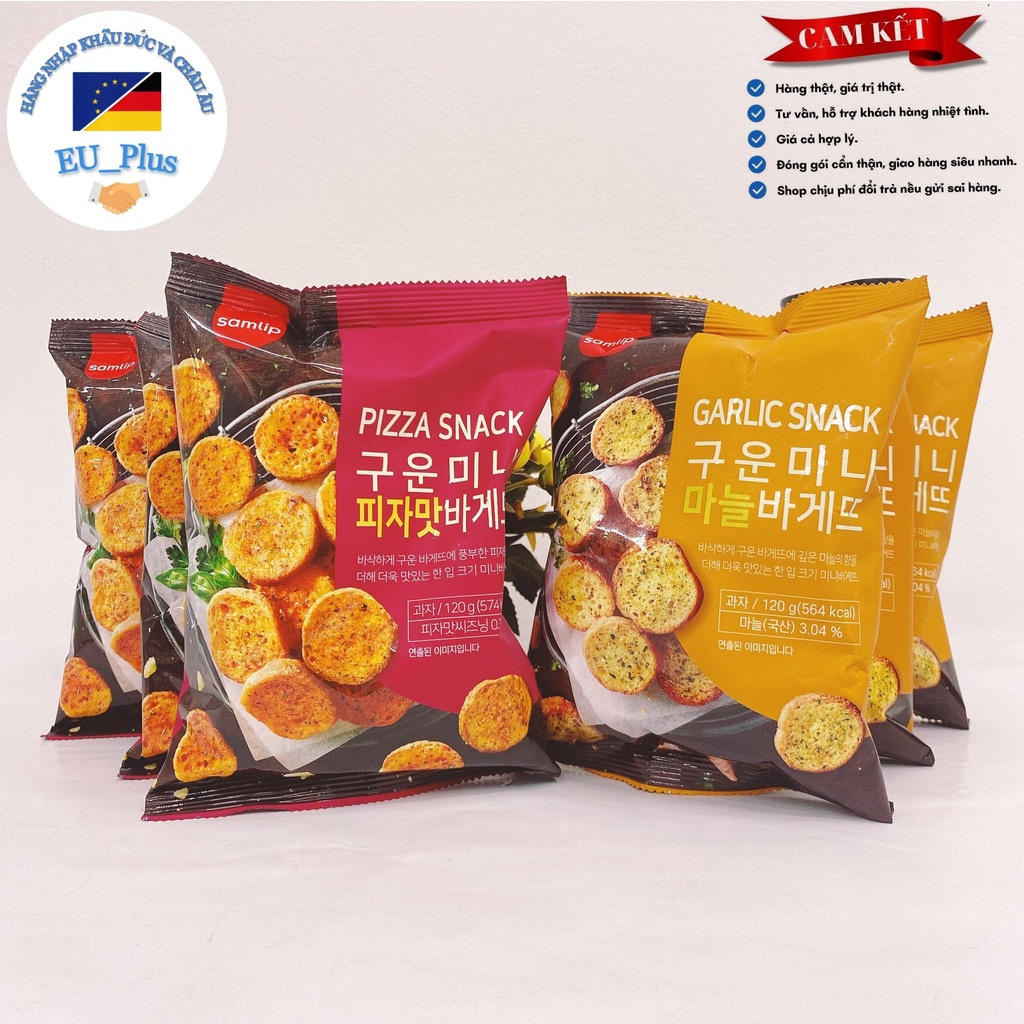 Snack Bánh Mì Bơ Tỏi &amp; Pizza Hàn Quốc 120g