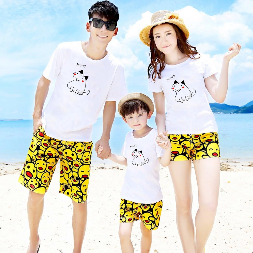 Áo thun gia đình đẹp in mèo kute dễ thương cao cấp