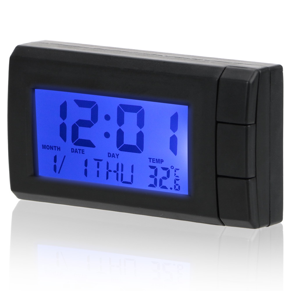 Đồng Hồ Điện Tử Hiển Thị Nhiệt Độ Màn Hình LCD Tự Dính Chuyên Dụng Cho Xe Hơi