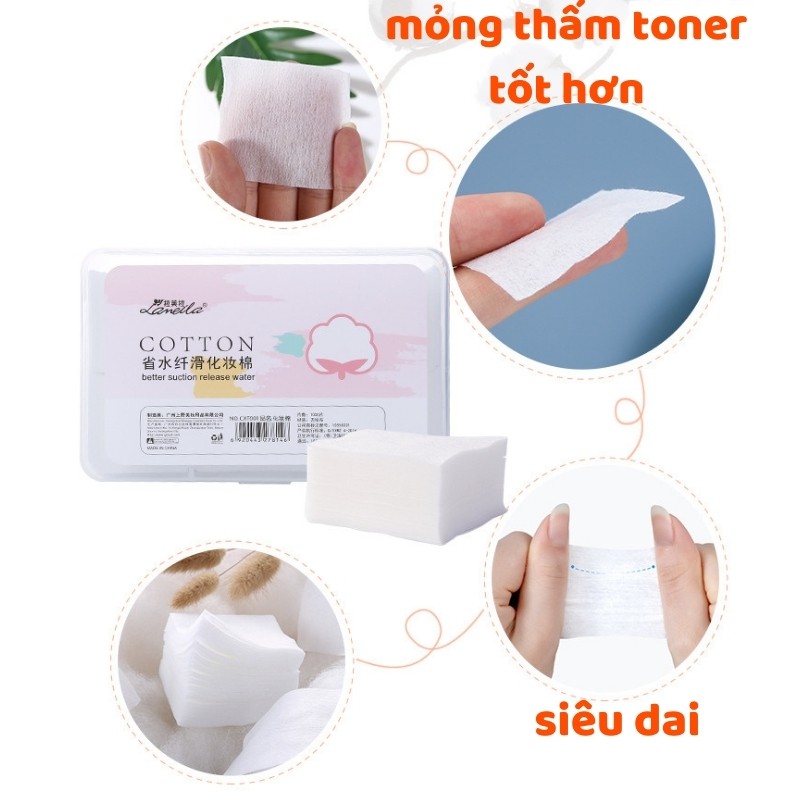 Bông Tẩy Trang 1000 Miếng Lameila - Bông Thấm Toner Nội Địa Trung Cotton Pads Mỏng Dai  BTT1000