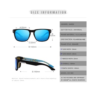 [Polarized] Kính râm phân cực Kdeam - Njord - Đỏ đen
