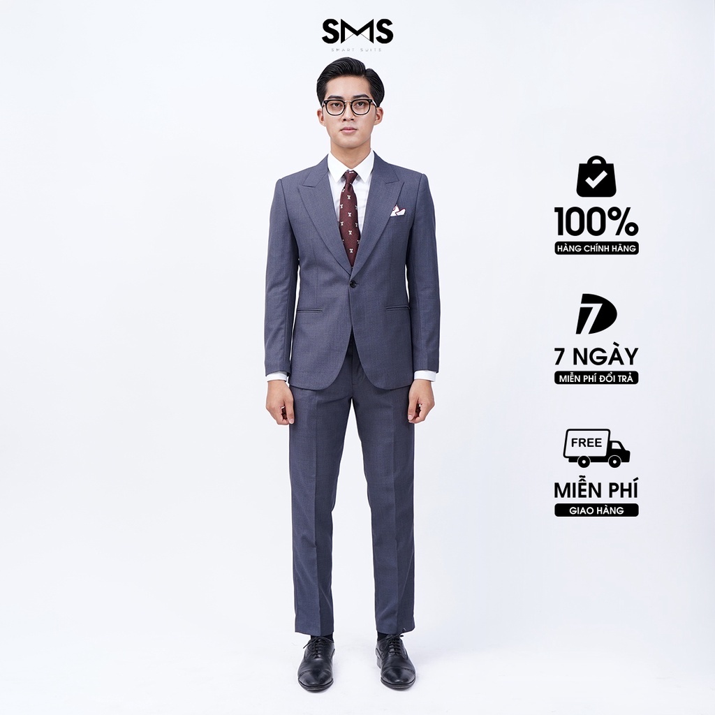 Vest nam xám lông chuột, suits sartorial, 1 khuy 2 túi, chuẩn form Smart Suits