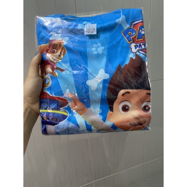 (C05_Kèm video) Đồ bé trai, vải 3d thái in hình biệt đội những chú chó cứu hộ Paw Patrol cho bé từ 2 - 5 tuổi