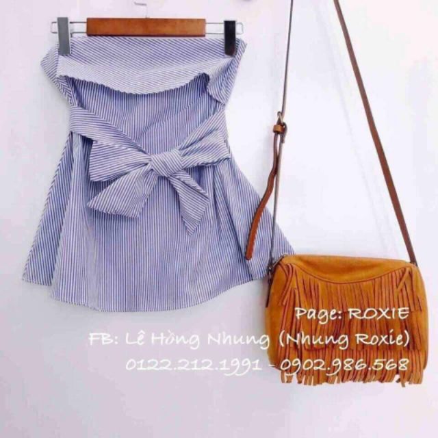 [Rẻ vô địch] Áo kiểu ống cột nơ eo dáng peplum, hình thật ảnh bìa | BigBuy360 - bigbuy360.vn