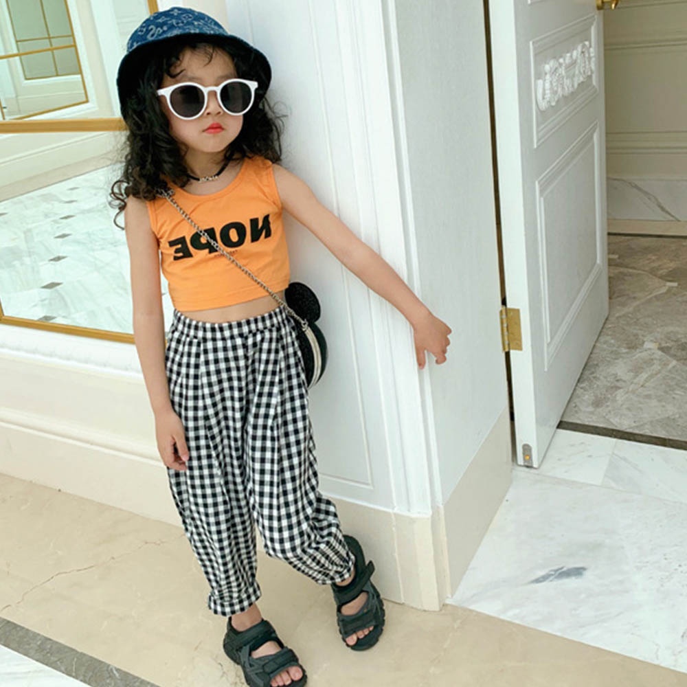 BEAR LEADER Áo Croptop Sát Nách In Chữ Thời Trang Mùa Hè Mới 2022 Cho Bé Gái 3-7 Tuổi