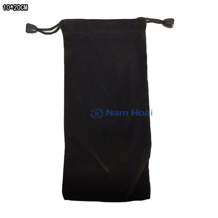 Túi nhỏ flannel đen 10 * 20CM đựng điện thoại di động / Sạc dự phòng