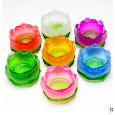 Chân đế HOA SEN lưu ly dày 5 màu_Video