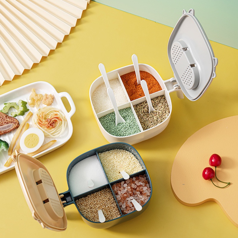 Hộp đựng gia vị nhà bếp có nắp đậy tiện dụng tùy chọn màu sắc