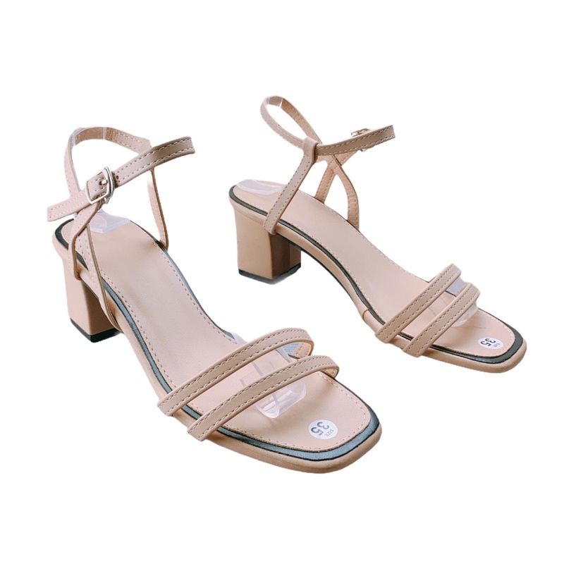 Sandal nữ giày cao gót quai mảnh dáng hàn quốc cao 5cm - B52