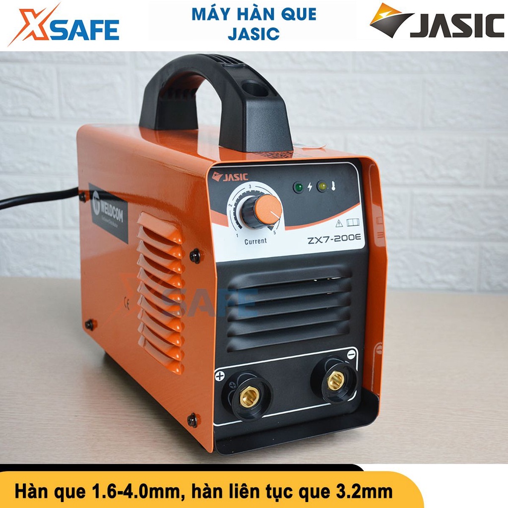 Máy hàn que điện tử Jasic ZX7-200E điện áp ra không tải 57V, phạm vi điều chỉnh dòng hàn 20A - 200A - chính hãng