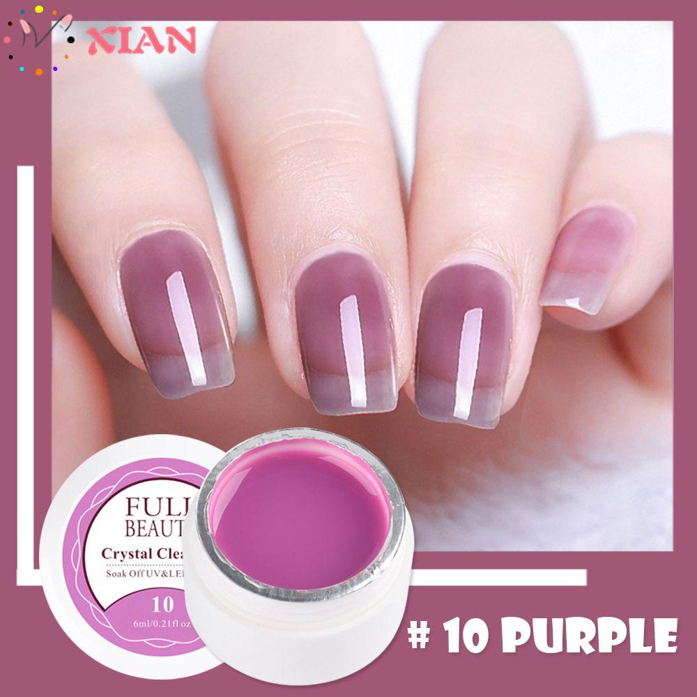 XIANSTORE UV Led Nail Gel Semi Permanent|Pink Color Ice Translucent Gel Manicure Nails Art Gel For Baking Varnish Nail Polish
