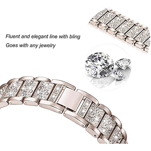 Dây Đeo Đồng Hồ Bằng Thép Không Gỉ Đính Kim Cương Giả Cho Apple Watch SE 6 5 4 Band 40Mm 44Mm Iwatch 38mm 42Mm