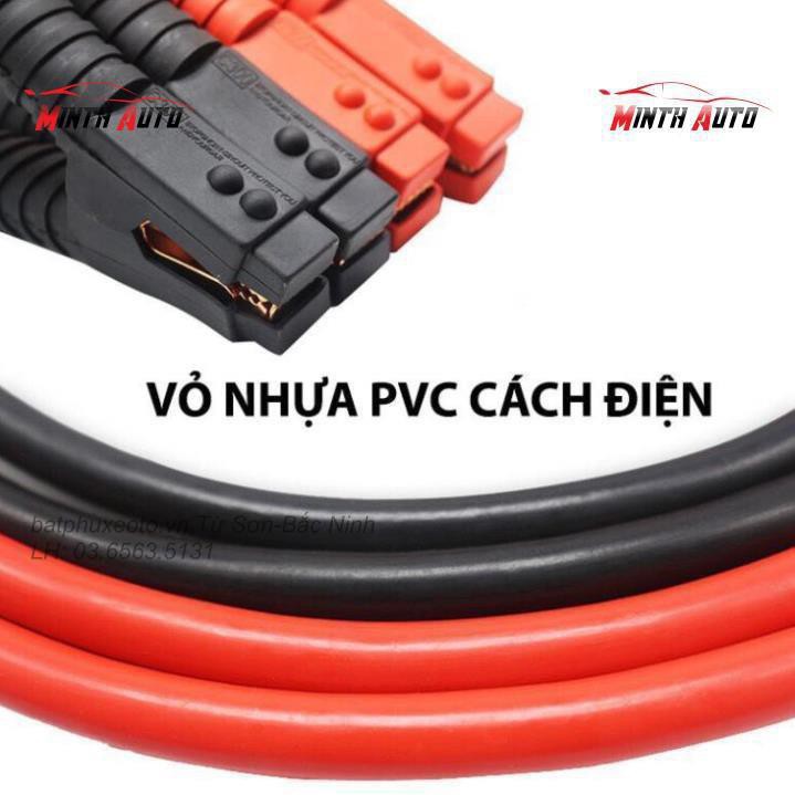 Dây câu sạc bình ắc quy dài 4 mét, lõi đồng to 10mm (1500AMP) dành cho xe hơi, ôtô 3.0 tiện lợi khi hết bình dọc đường