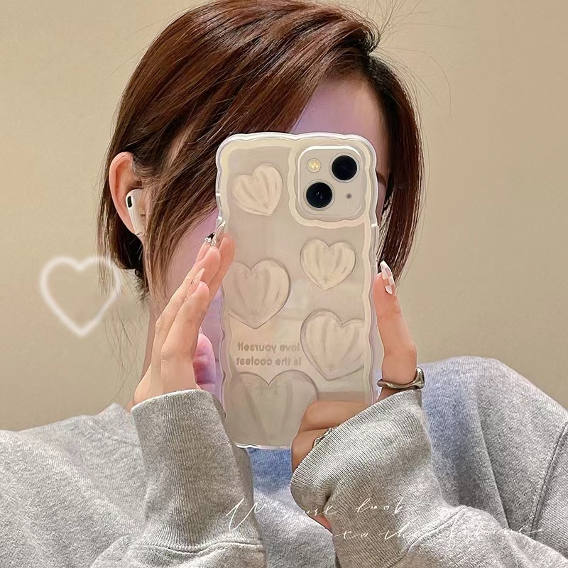 Ốp Điện Thoại Trong Suốt Chống Rơi Hình Trái Tim Cho iPhone 14 PRO Max 13 PRO Max 12 11 PRO Max 6 6s 7 8 Plus XR X XS Max 13Mini 12Mini Se2020