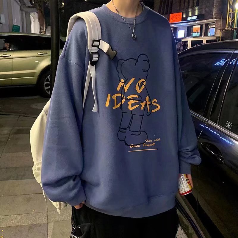 Áo sweatshirt tay dài cổ tròn trẻ trung thời trang dành cho nam