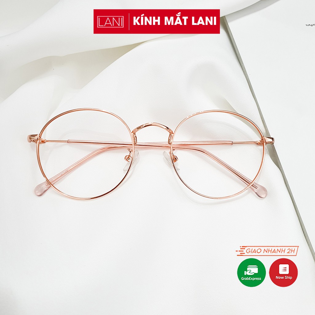 [Tặng tô vít] Gọng kính cận nam nữ tròn to vintage, kim loại nhiều màu dễ đeo thời trang ulzzang Lani 2297