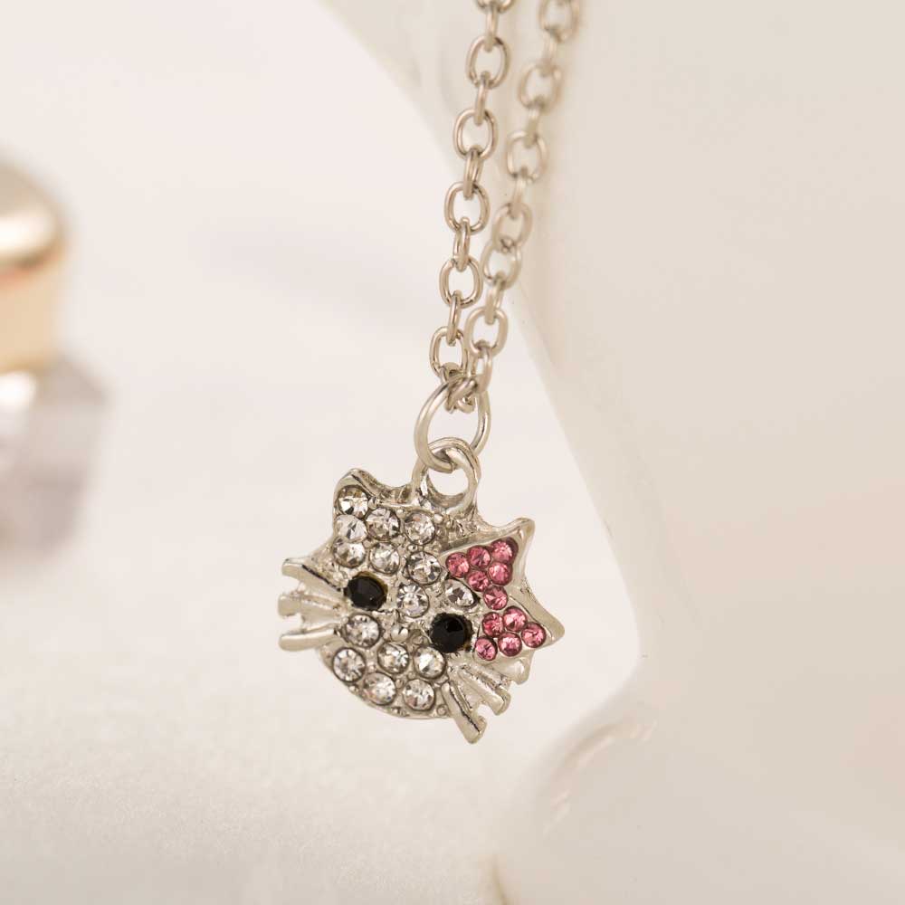Bộ 4 Món Gồm Dây Chuyề/ Khuyên Tai/ Nhẫn Hình Hello Kitty