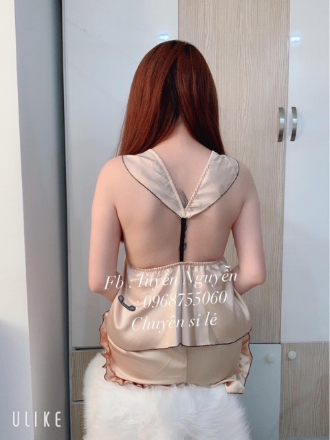 [SALE 30%] Đồ ngủ sexy lụa vai cánh tiên có mút | BigBuy360 - bigbuy360.vn