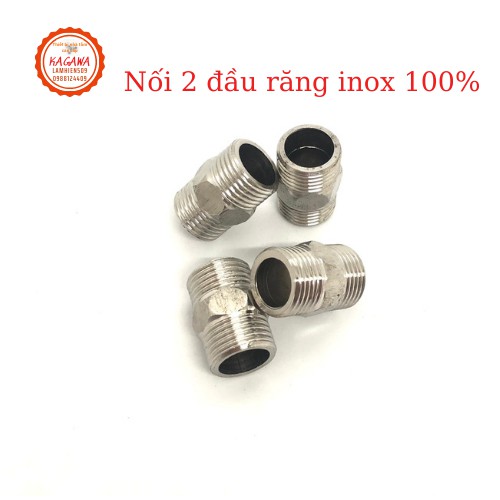 Bộ 4 cái Nối 2 đầu răng ngoài phi 21 inox 100% không lo gỉ sét