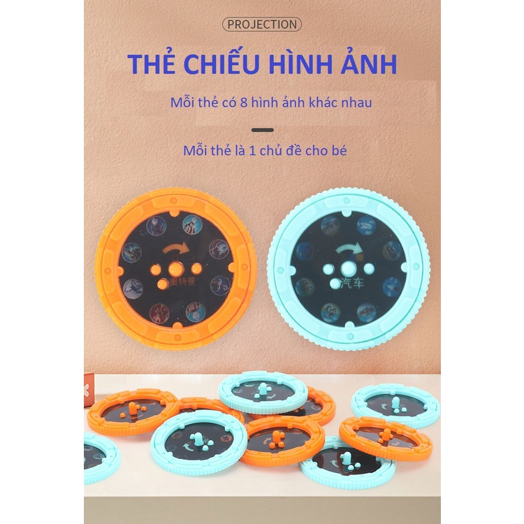 Đèn pin chiếu hình cho bé nhiều chủ đề ngộ nghĩnh, đèn pin kể chuyện cho bé chất liệu nhựa ABS an toàn
