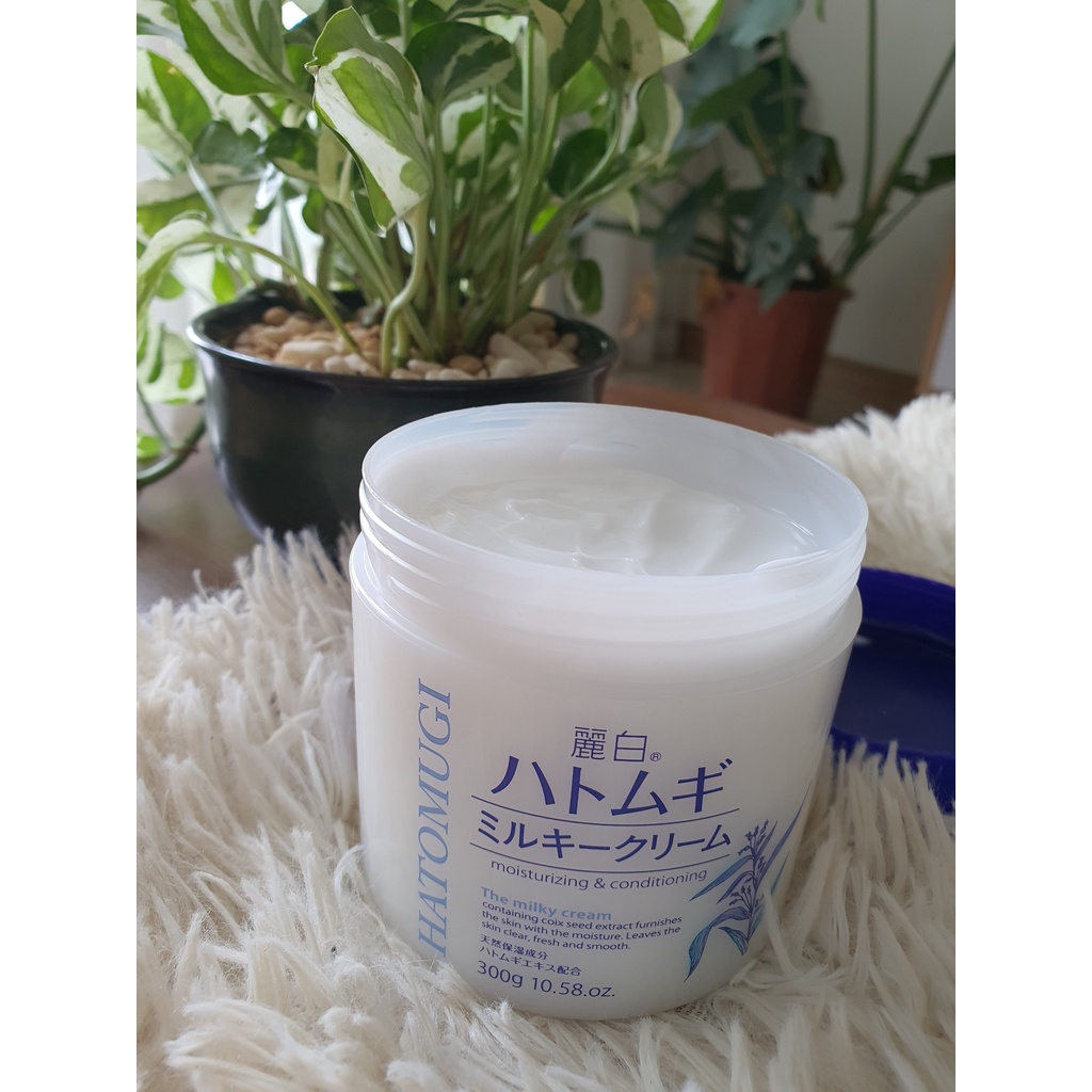 Kem Dưỡng Ẩm Trắng Sáng Da Toàn Thân Chiết Xuất Ý Dĩ Nhật Bản Reihaku Hatomugi Milky Cream 300g