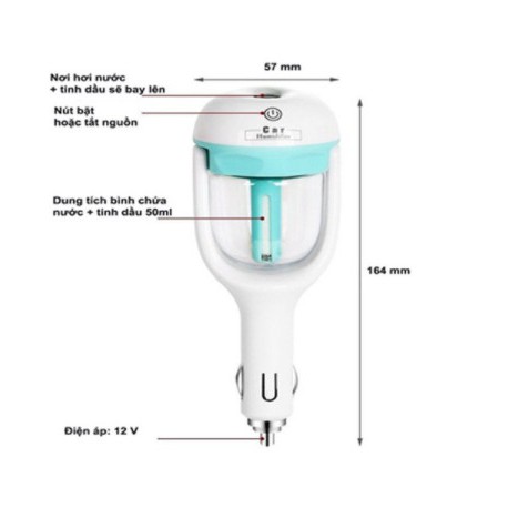 Máy khuếch tán tinh dầu Non , phun sương tạo ẩm trên ô tô