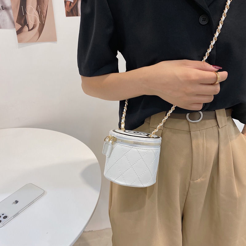 Túi Đeo Chéo Hình Trụ Tròn Nhỏ Dễ Phối Đồ Thời Trang Kiểu Pháp