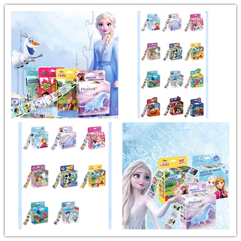 Bộ 200 Nhãn Dán Họa Tiết Hoạt Hình Frozen / Công Chúa Spiderman Siêu Anh Hùng Độc Đáo Cho Bé