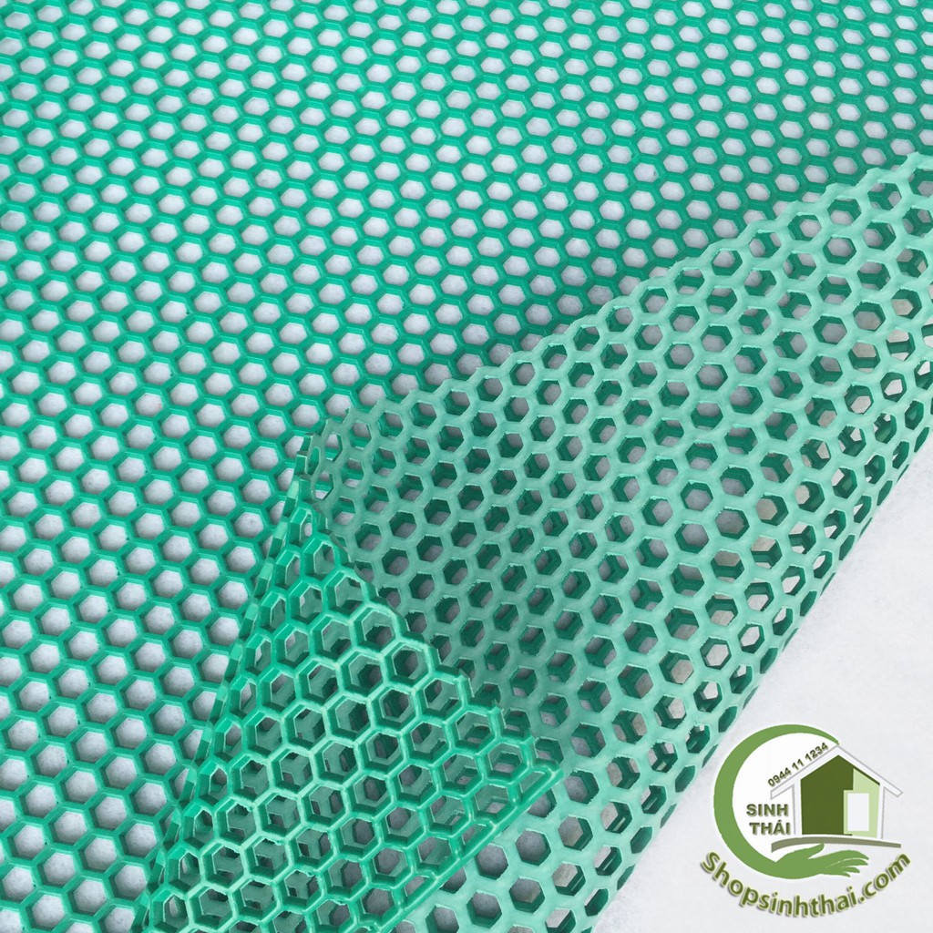 Thảm nhựa lưới tổ ong màu xanh lá cây chống trơn trượt - [50cm x khổ 90cm] bán theo mét, cắt liền một tấm, không cắt rời