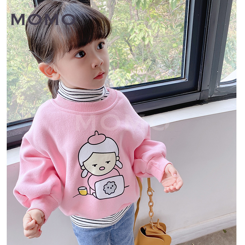 Áo sweater lót nhung in hình xinh xắn cho bé 1-6 tuổi