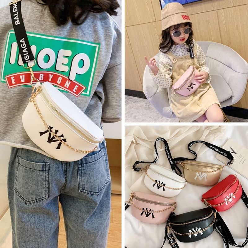 {Ảnh thật - Shop chụp } Túi bao tử in chữ NY đeo chéo , Ví nữ, Bóp cho Mẹ và bé gái