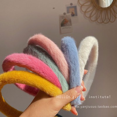 Băng đô cài tóc phối lông nhiều màu sắc thời trang cho nữ
