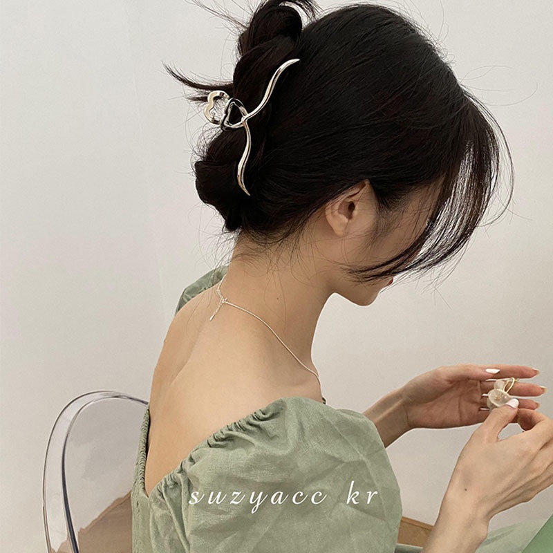 Kẹp tóc hình cá mập bằng kim loại phong cách hoàng gia cổ điển cho nữ