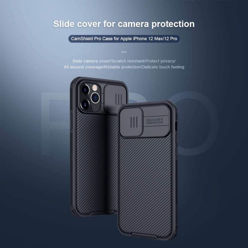 Nillkin CamShield Pro Case For IPhone 12 Mini , 12 Pro Max , 11 Pro Max  . Ốp lứng lắp trượt bảo vệ camera cao cấp