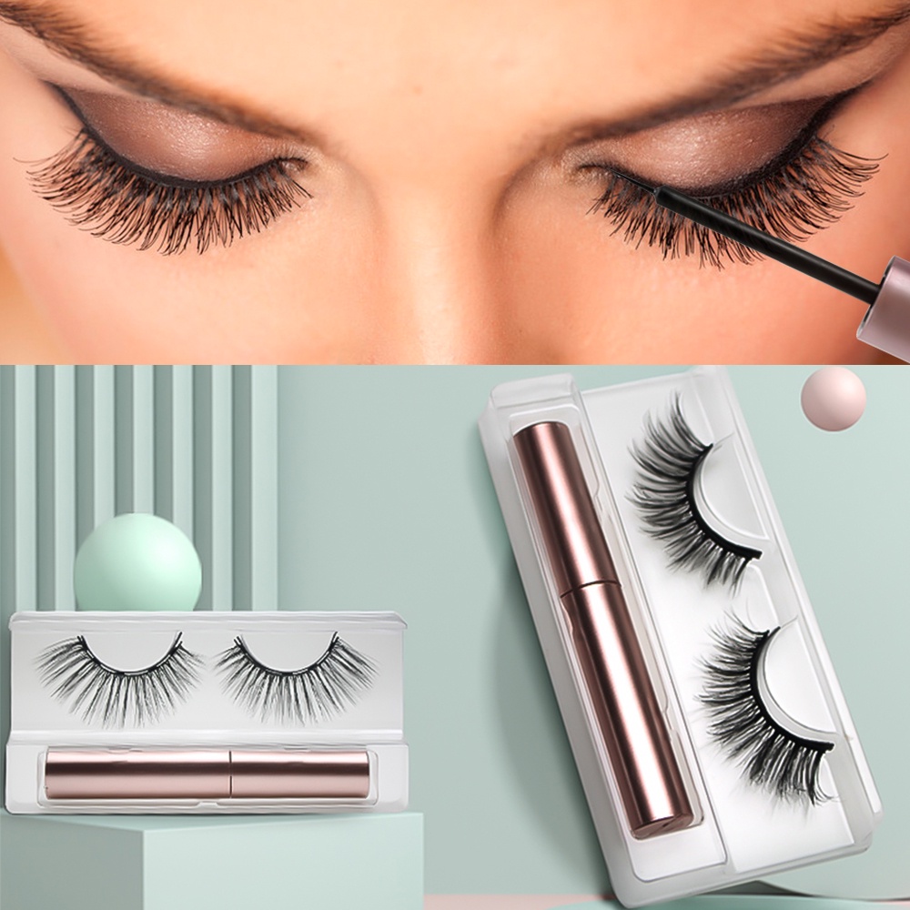 1 Bộ Lông Mi Giả 3D Từ Tính Chống Nước Lâu Trôi Tự Nhiên