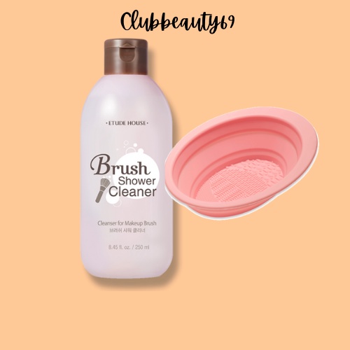 Nước Rửa Cọ, dung dịch làm sạch cọ trang điểm Etude House Brush Shower Cleaner 250ml kèm bồn rửa cọ, kèm bill web