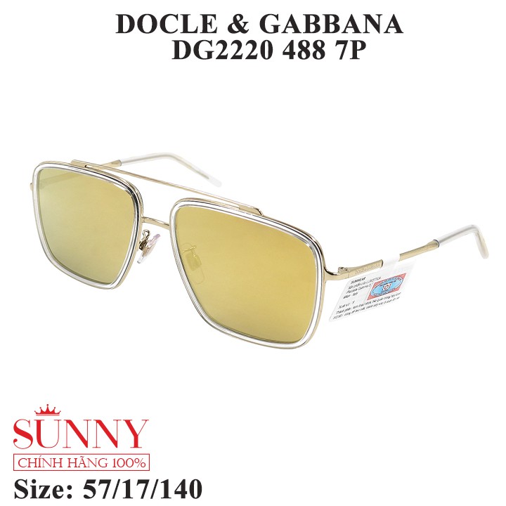 DG2220  - Kính mát Docle &amp; Gabbana chính hãng, bảo hành toàn quốc, sp có kèm tem thẻ chống hàng giả do bộ công an cấp