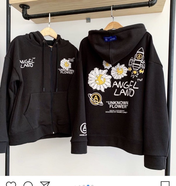 Áo Khoác Nỉ AngelLand In Sắc Nét ❤️ Áo Hoodie Zip Kéo Khoá Nỉ Bông Đẹp Như Ảnh | BigBuy360 - bigbuy360.vn
