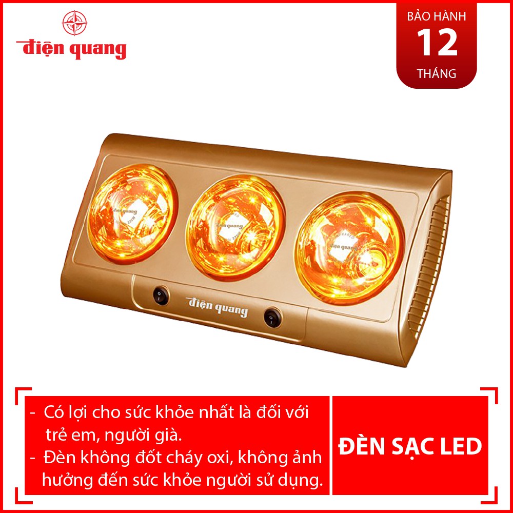 Đèn sưởi hồng ngoại Điện Quang ĐQ IHL03825 GO (825W, màu vàng)