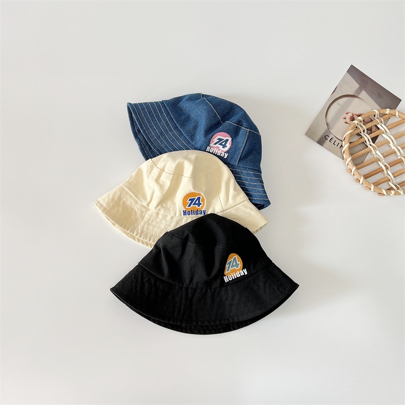 Nón Tai Bèo Chống Nắng Viền To In Kỹ Thuật Số Đơn Giản Kiểu Hàn Quốc Cho Bé