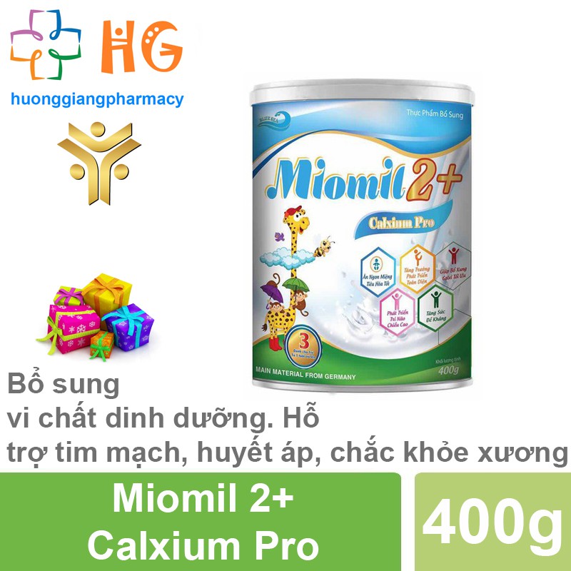 Sữa Miomil Canxium Pro - Bổ sung canxi giúp trẻ tăng trưởng chiều cao và phát triển toàn diện (Hộp 400g)