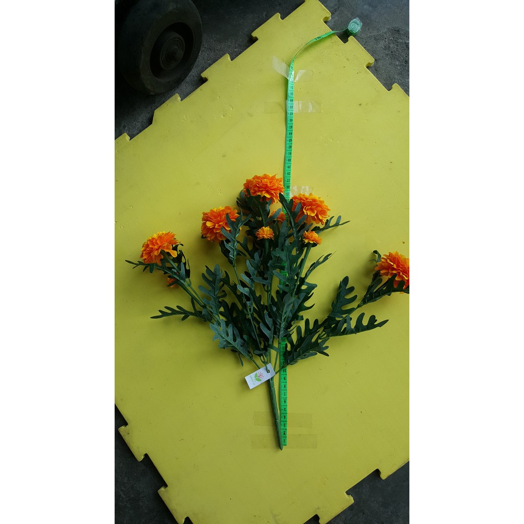 1 bụi Hoa vạn thọ giả 5 nhánh - Hoa giả - Hương Flower