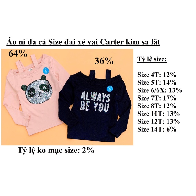 Sỉ ri 20 - Áo nỉ da cá Size đại xẻ vai Carter kim sa lật - msp: 18952