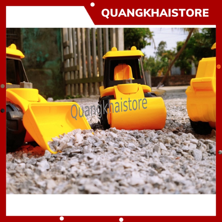 Đồ chơi ô tô cho bé trai mô hình xe công trình cho bé, xe lu, máy xúc, máy ủi kích thước 12cm*12cm có thể tháo lắp rời