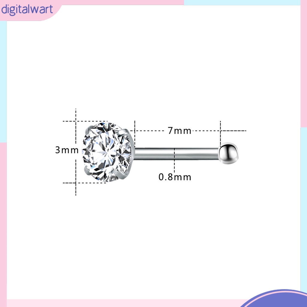 Set 3 Khuyên Mũi Bằng Thép Không Gỉ Đính Đá Cá Tính