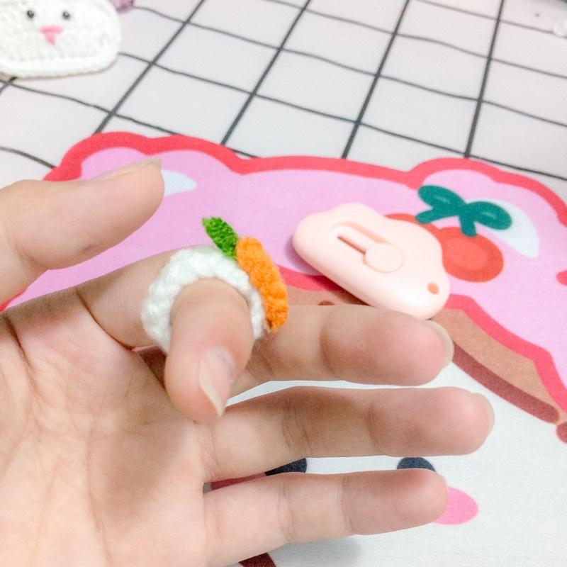 Nhẫn cà rốt, nhẫn len handmade, nhẫn len tự làm
